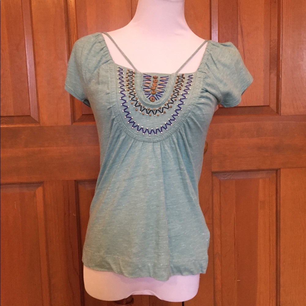 Anthropologie Beaded T-Shirt